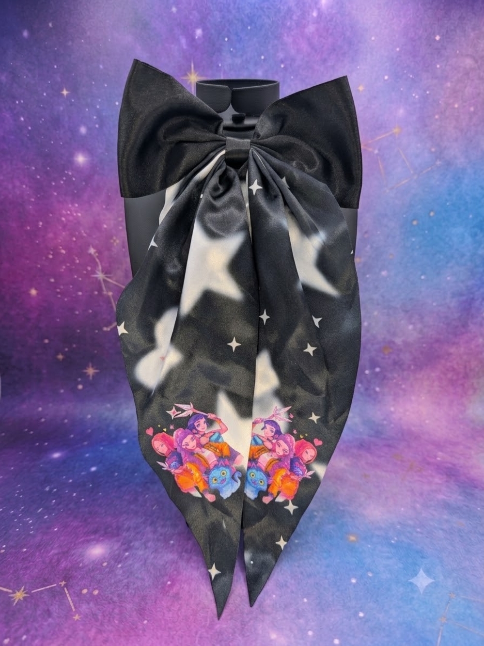 Black Satin style Large Kpop Demon Hunters Hairbow